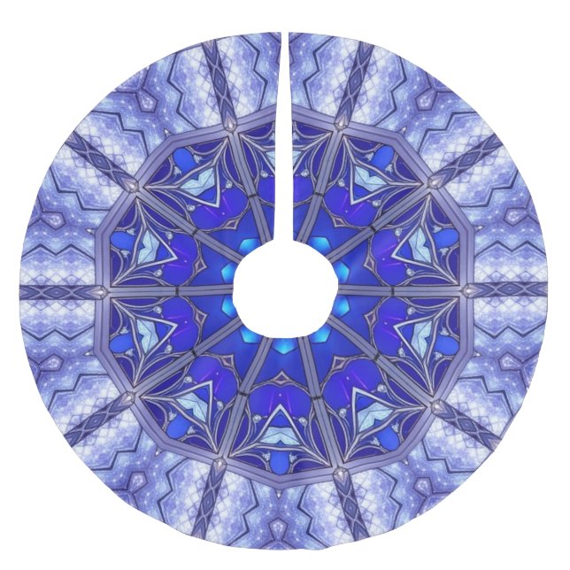 Blue Decorative Tree Skirt (Front)
