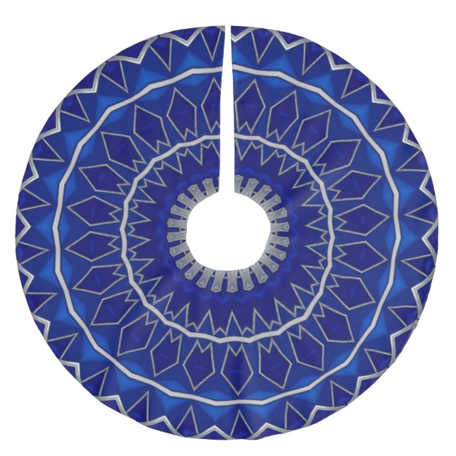 Blue Decorative Tree Skirt (Front)