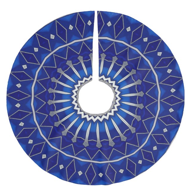 Blue Decorative Tree Skirt (Front)