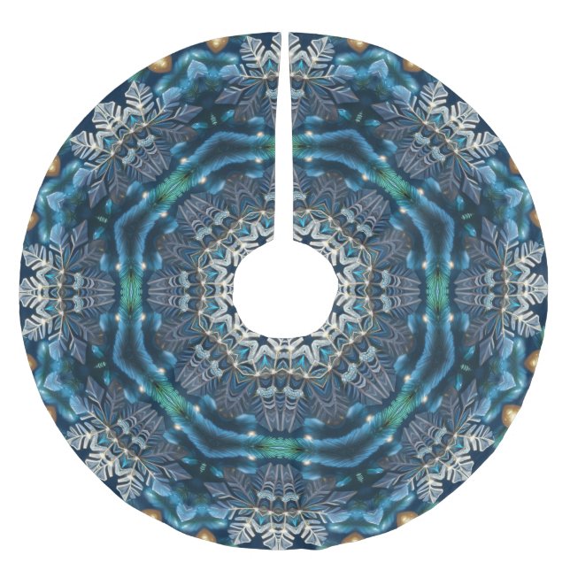 Blue Decorative Tree Skirt (Front)