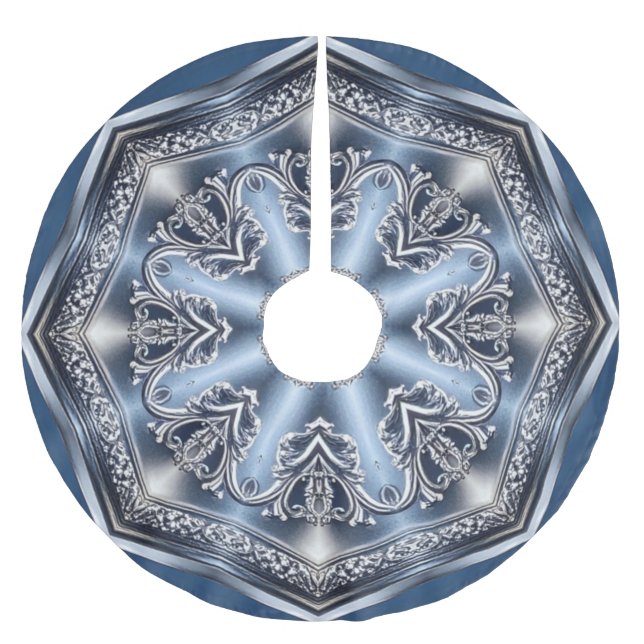 Blue Decorative Tree Skirt (Front)