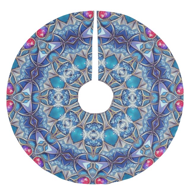 Blue Decorative Tree Skirt (Front)