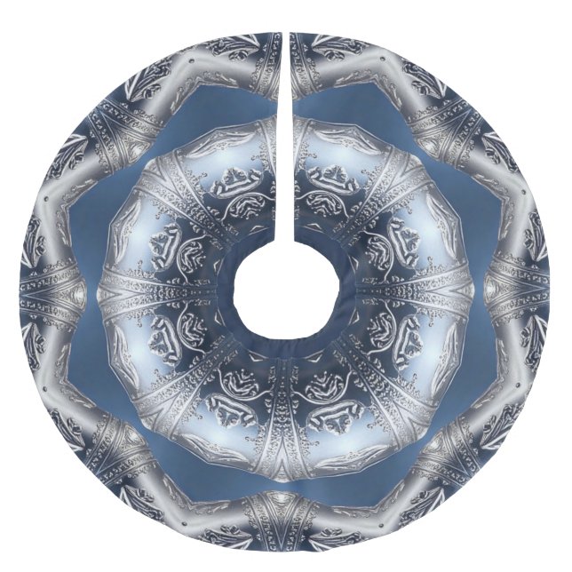 Blue Decorative Tree Skirt (Front)