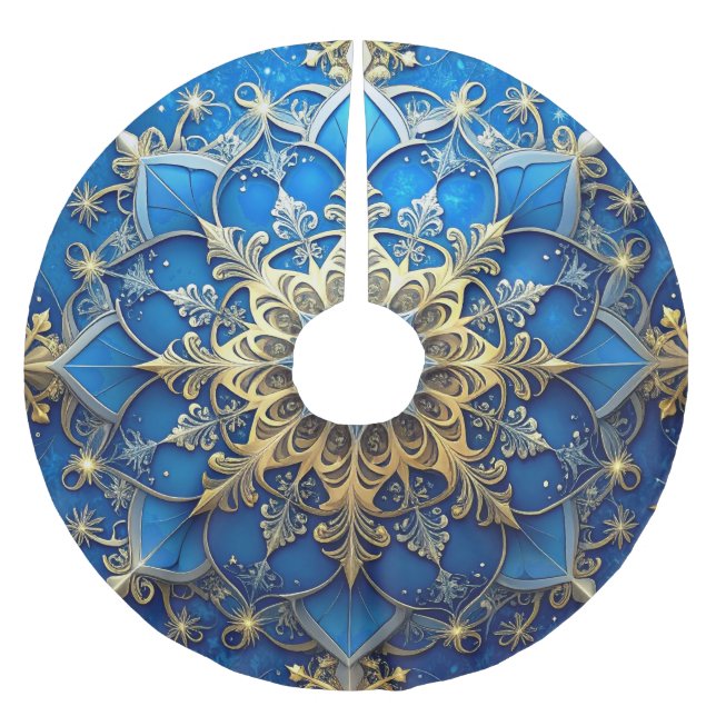 Blue Decorative Tree Skirt (Front)