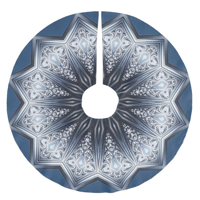 Blue Decorative Tree Skirt (Front)