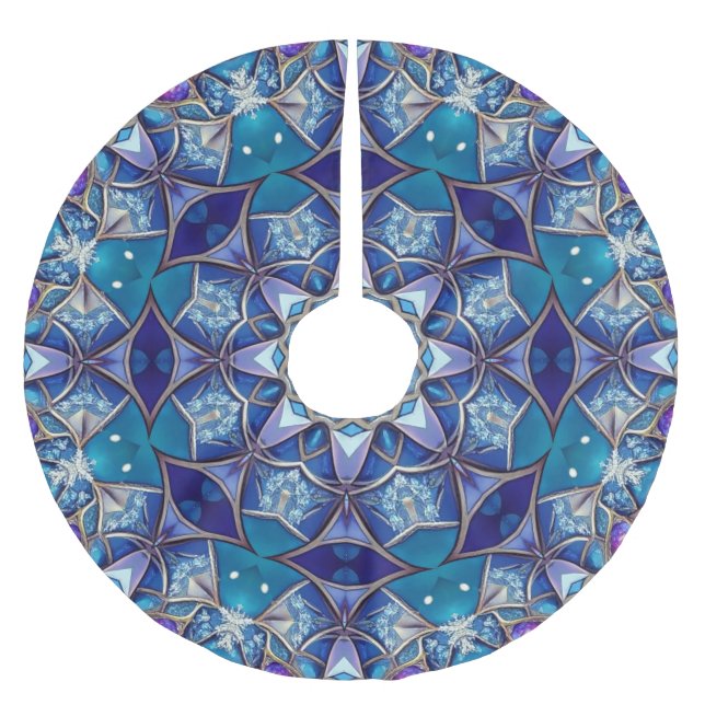Blue Decorative Tree Skirt (Front)