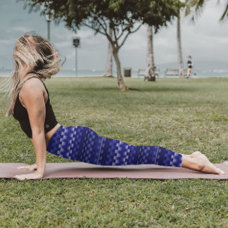 Blue Deep Purple Trippy Stripes Cool Psychedelic Leggings