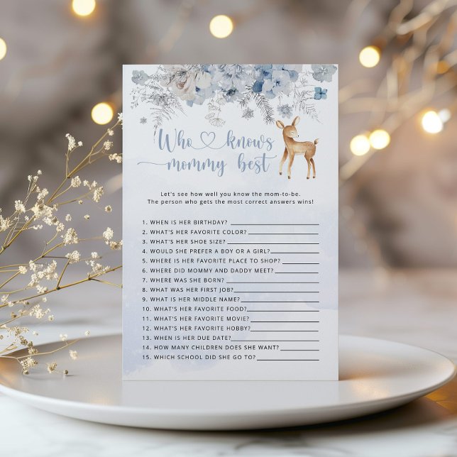 Blue deer Who knows mummy best baby shower game (Creator Uploaded)