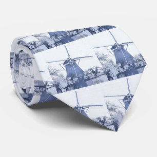 Blue Delft Dutch Windmill, Tie