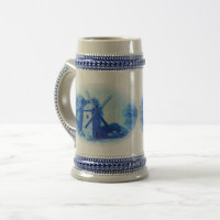 Blue delft Windmill, blue delft horse and wagon