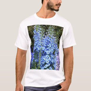Blue Delphinium Floral Flowers Garden Nature T-Shirt