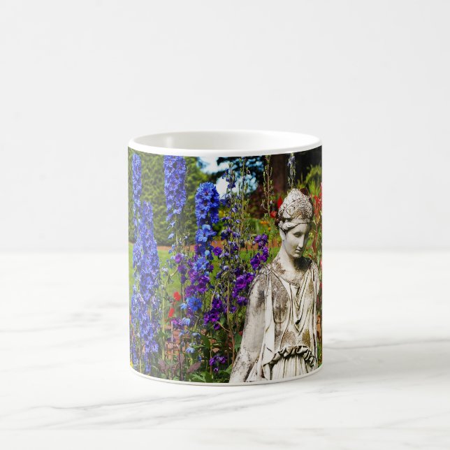 Blue delphinium garden print coffee mug (Center)