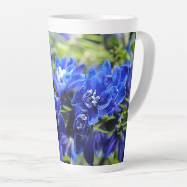 Blue Delphinium Latte Cup (Right Angle)