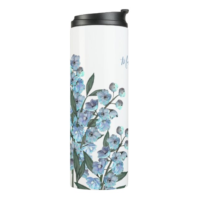 Blue Delphinium Thermal Tumbler (Rotated Left)