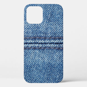 Blue denim background close-up (macro) iPhone 12 case