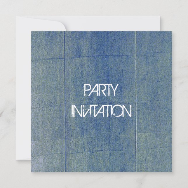 Blue Denim Background Invitation (Front)