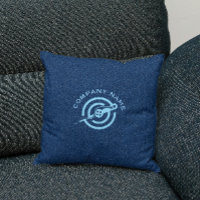 Blue denim fabric texture custom typography