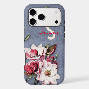 Blue Denim Floral Monogrammed