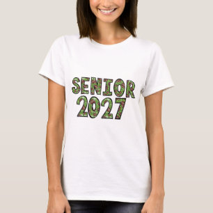 Blue Denim Floral Patchwork Senior 2027 T-Shirt
