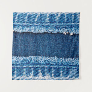 Blue denim jeans fabric texture tapestry