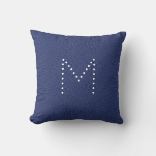 Blue Denim Jeans Pattern Monogram Customised Cushion