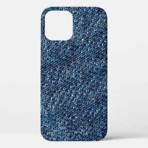 Blue denim jeans texture background. iPhone 12 case