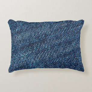 Blue denim jeans texture background. decorative cushion