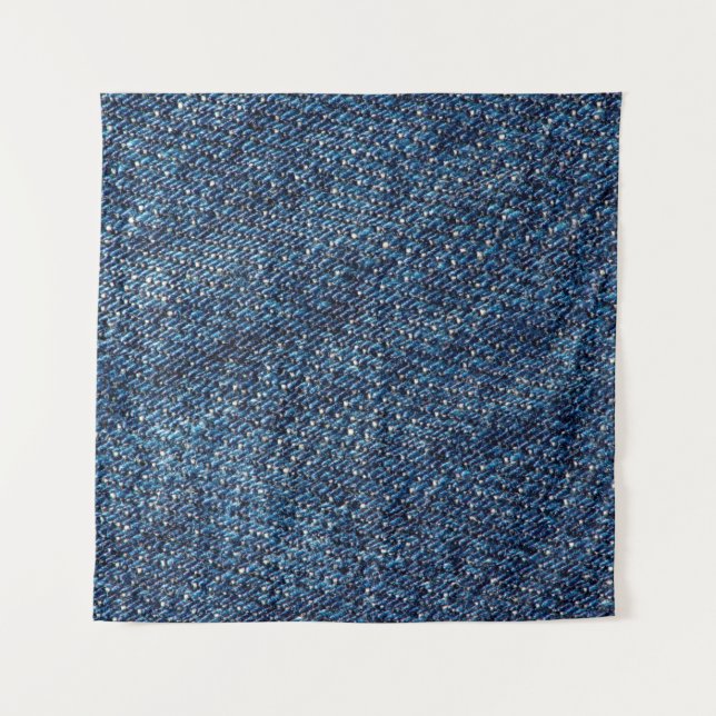 Blue denim jeans texture background. tapestry (Front)