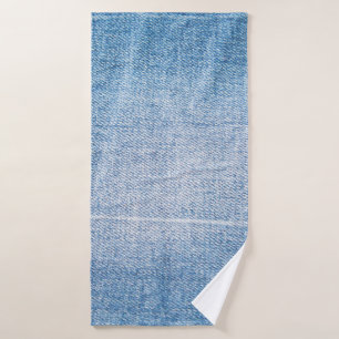 Blue denim jeans texture bath towel
