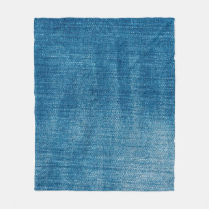Blue denim jeans texture close up. Blue denim jean Fleece Blanket