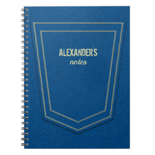 Blue Denim Jeans Texture Name Personalised Notebook