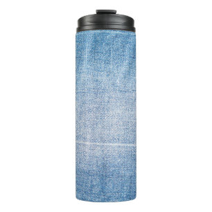 Blue denim jeans texture thermal tumbler
