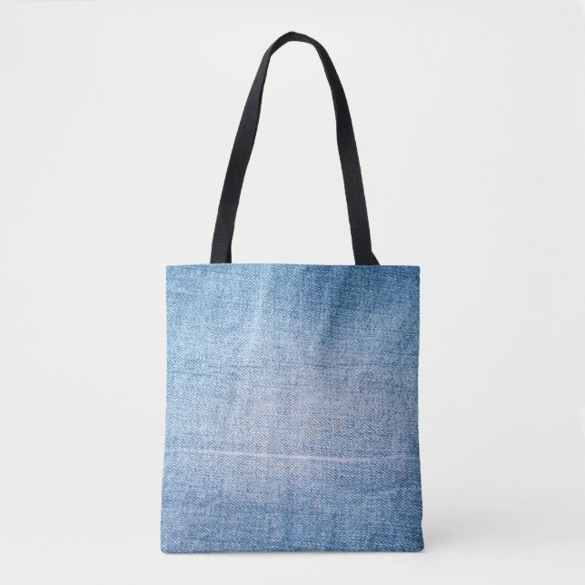 Blue denim jeans texture tote bag (Front)
