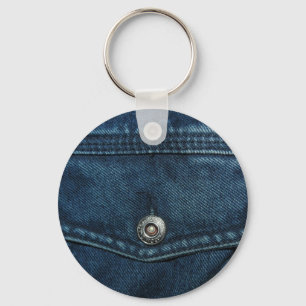 Blue Denim Key Ring