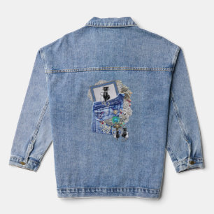 Blue Denim, lace, Costume Jewellery & Kittens Denim Jacket