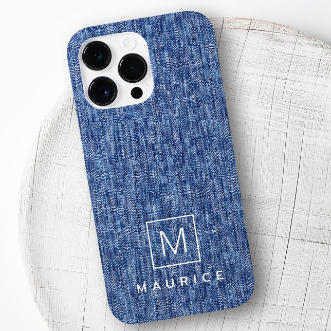 Blue denim monogram initial custom name Case-Mate iPhone case (Blue denim monogram initial custom name Case-Mate iPhone case
)