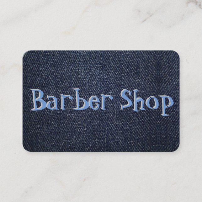Blue Denim on a Business Card (Front)
