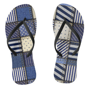 Blue Denim Patchwork Jandals