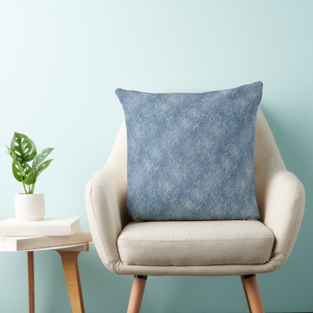 Blue Denim Pattern Cushion (Chair)