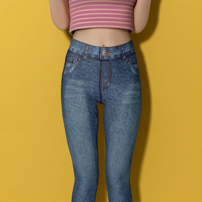 Blue Denim Skinny Jeans Leggings (Creator Uploaded)