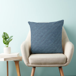 Blue Denim Striped Pattern Cushion