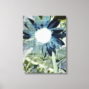 Blue Denim Sunflower Canvas Print