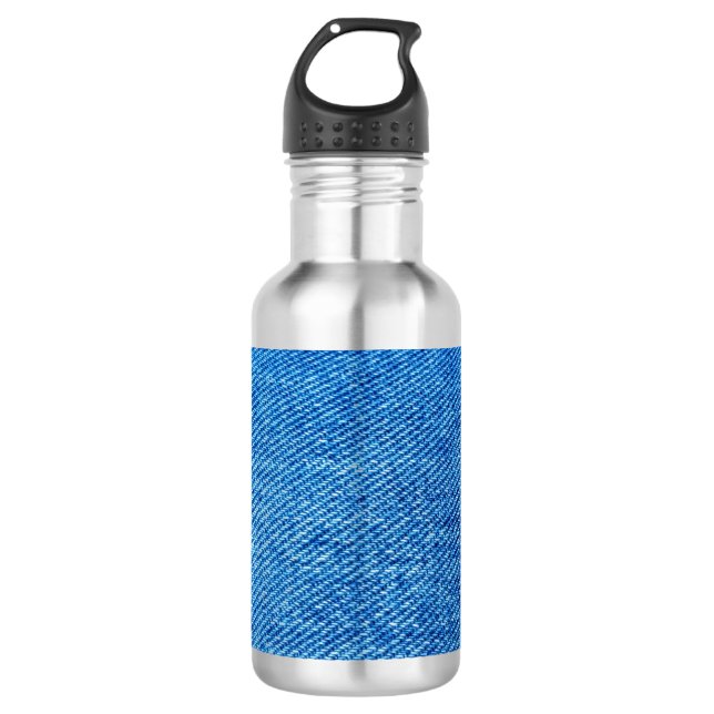 Blue Denim Texture 532 Ml Water Bottle (Front)