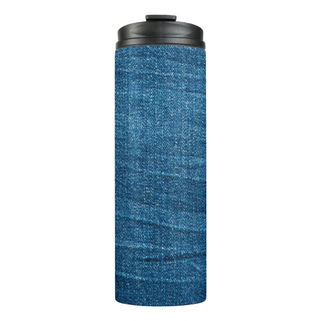 Blue denim texture, Bluejeans texture Thermal Tumbler (Front)