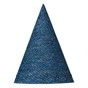 Blue Denim Texture Close-Up Shot Party Hat