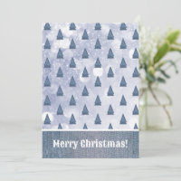 Blue Denim Tree Winter Scene Patchwork