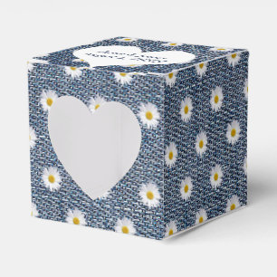 Blue Denim With Daisies Favour Box
