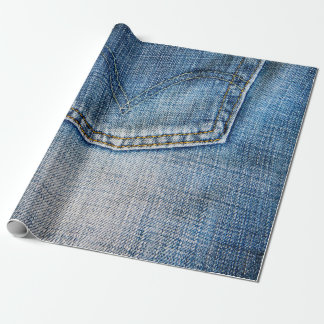 Blue denim wrapping paper
