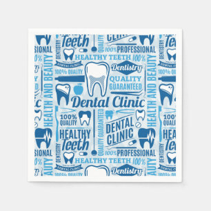 Blue Dental Clinic Pattern Napkin