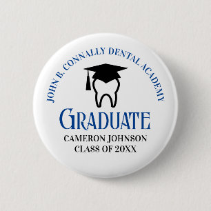 Blue Dental School Custom Dentist Graduation 6 Cm Round Badge